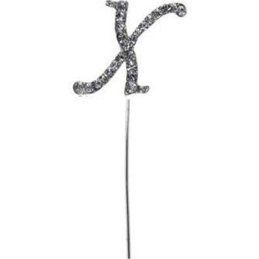 Diamante Letter X Cake Topper Decoration