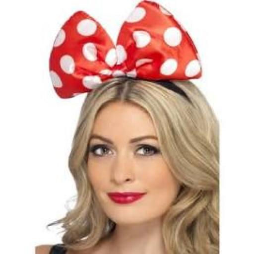 Polka Dot Bow On a Headband Oversized