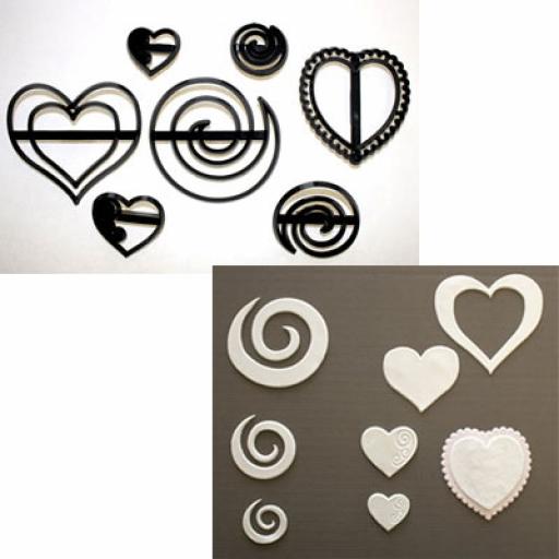 Patchwork Cutterss Swrils & Hearts