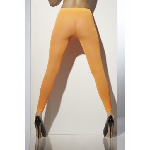 Opaque Footless Tights Neon Orange