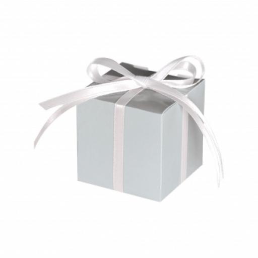 Silver Paper Treat Boxes 2.5x2.5x2.5 inch
