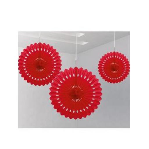 Decorative Fan 16 inch Red 1pc