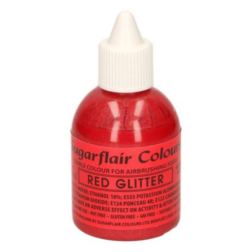 Sugarflair Colours Red Glitter - Edible Glitter Airbrush Liquid 60ml