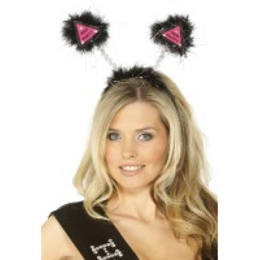 Hen Night Hen Party Black Diamante with Marabou