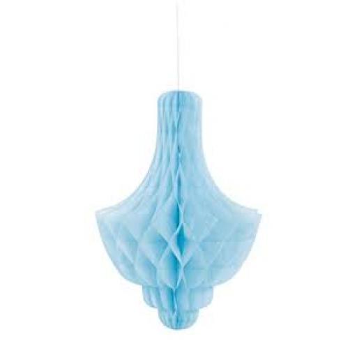 Honeycomb Paper Chandalier Decoration Pale Blue