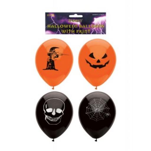 Latex Halloween Printed Balloons 23cm 15pcs