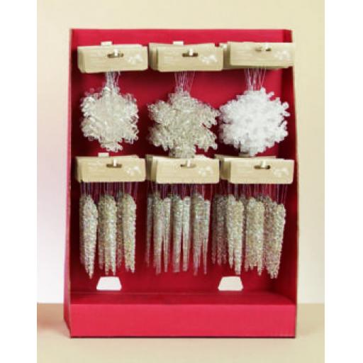Acrylic Snowflakes & Icicles Asst