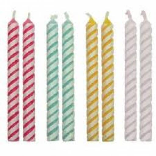 24 Candles Assorted Medium Striped