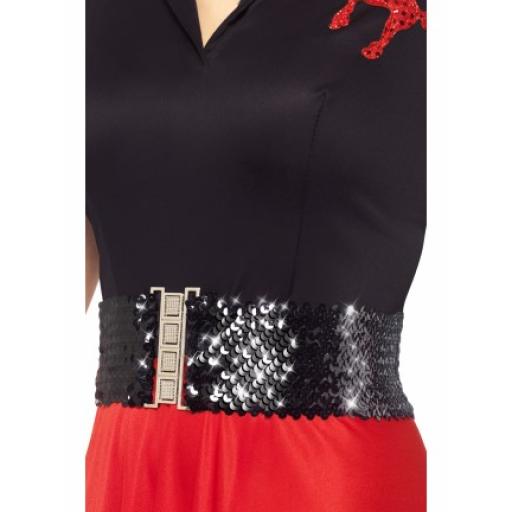 Waist Belt with Sequins Black