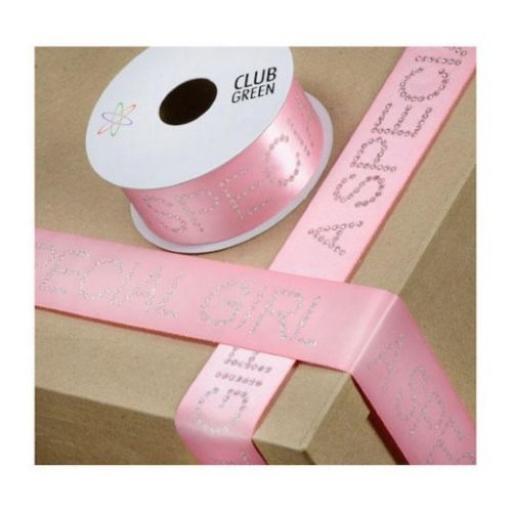 Diamante Blue Special Girl Satin Ribbon 40mm x 1m