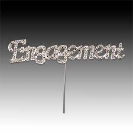 Diamante " Engagement" Cake Topper Decoration