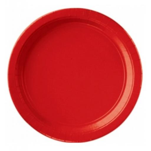 8 Paper Party Plates Apple Red 9 inch