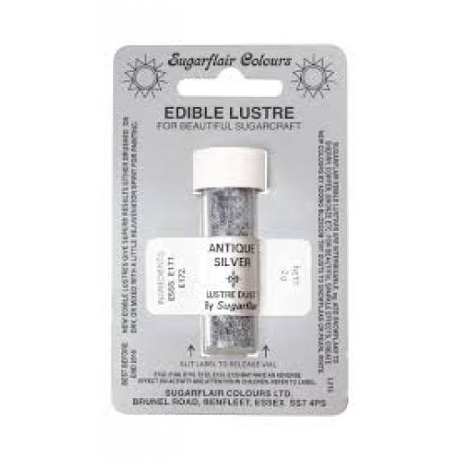 Sugarflair Edible Lustre -Antique Silver 2g