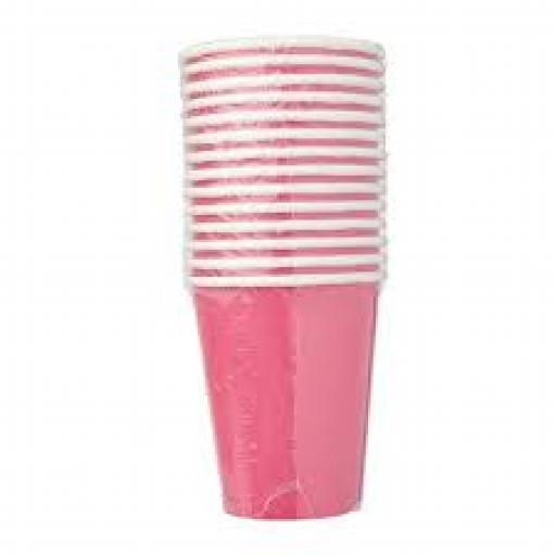 Hot Pink Paper Party Cups 14pcs 9oz