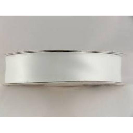 Double Sided Satin Ribbon  Icing White 15mm 1m