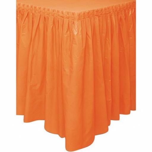 Plastic Orange Table Skirt 73cm x 4.26m