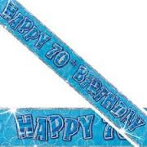 Blue Prizmatic H 70th Birthday Banner 3.6M