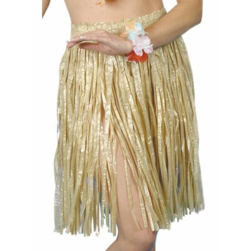 Hawaiian Hula Skirt, Yellow, with Elasticated Waist, 56cm/22 inches