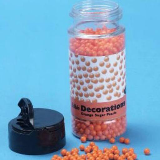 Edible Decoration Sugar Pearls Orange 113.4g