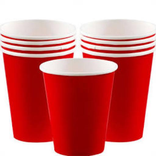 14 Ruby Red Paper Party Cups 9oz