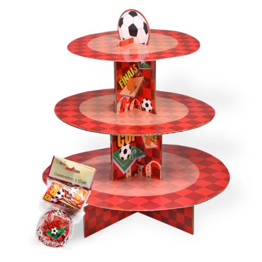 Football Cup Cake Kit Stand Red