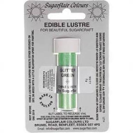 Sugarflair Edible Lustre Glitter Green 2g