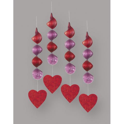 4 Prismatic Hanging Deco 18in Valentines