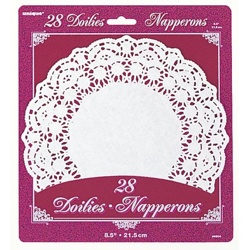 Doilies White Round 28pcs 8.5 inch