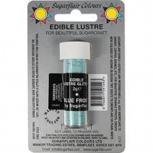 Sugarflair Edible Lustre Glitter - Blue Frost - 2g
