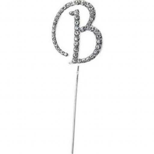 Diamante Letter B Cake Topper Decoration