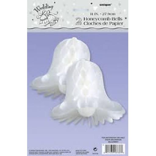 2 Honeycomb Bells White 11inch