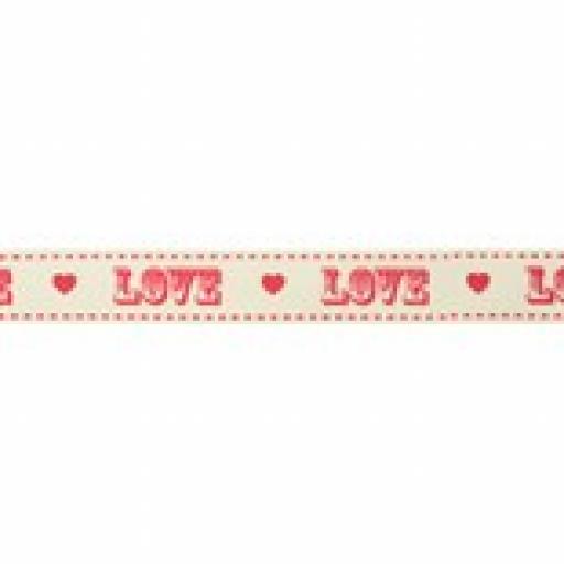 Ribbon Love Cream&Red The Very Best Ribbon 1M