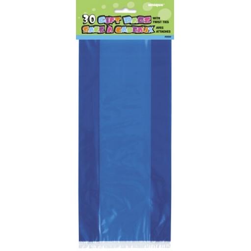 Gift Bags Plastic Royal Blue 30pcs