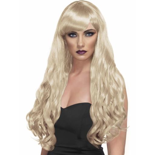 Desire Wig Blonde long Curly with Fringe