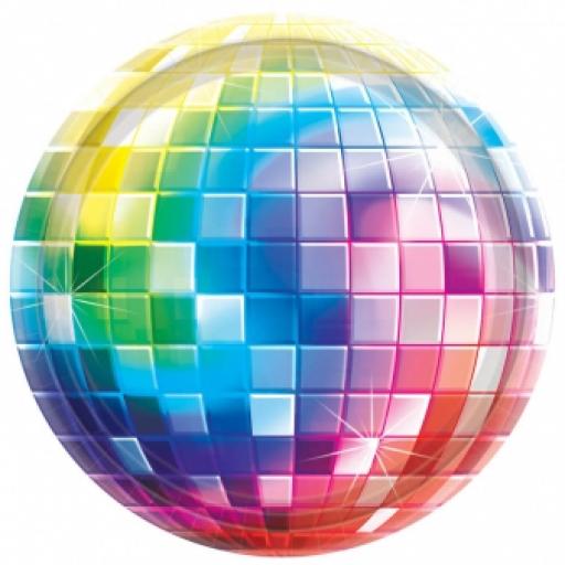 70s Disco Round Paper Plates 26.6cm