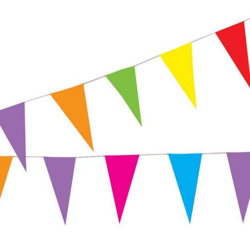 BUNTING ASSORTED COLOUR 10m 20 flags