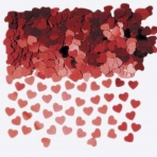 Sparkle Hearts Red Metallic Confetti 14g