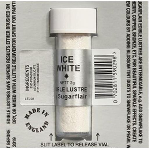 Sugarflair Edible Lustre- Ice White 2g