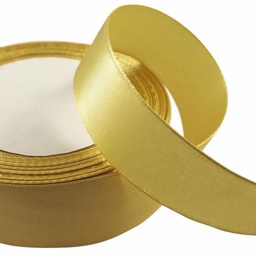 15mm Wooven Edge Satin Gold Ribbon