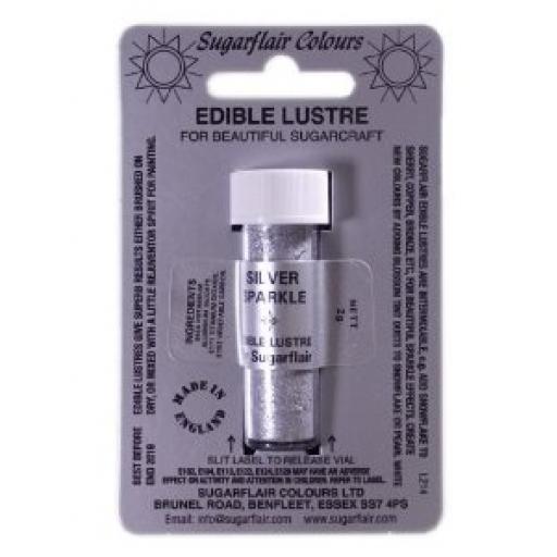 SugarflairEdible Lustre- Silver Sparkler 2g