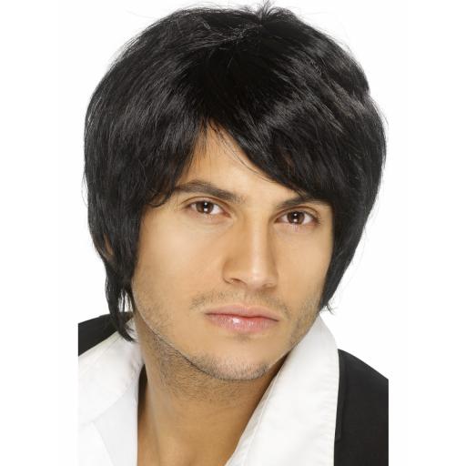 Boy Band Wig Black Short Style