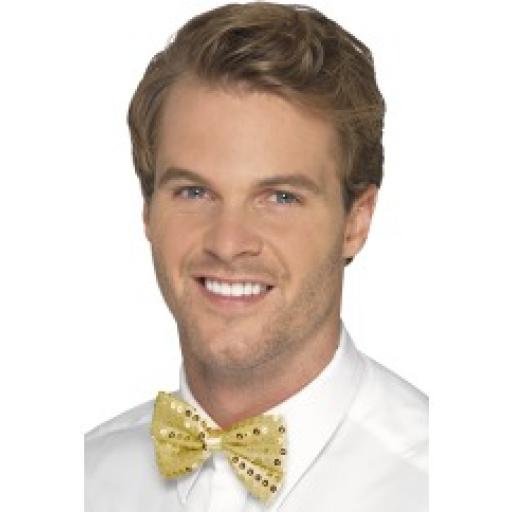 Sequin Bow Tie Gold