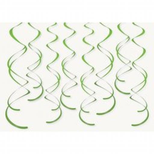 8 Plastic Swirls Green Hanging Decoration