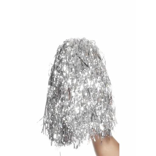 Metallic Silver Pom Pom