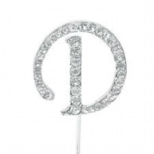 Diamante Letter DCake Topper Decoration