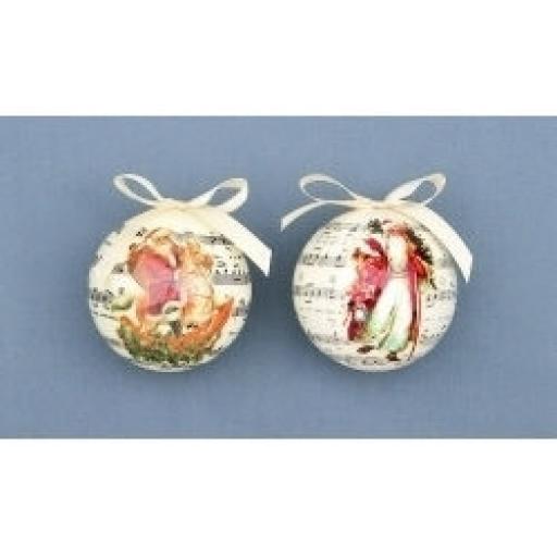 75mm Santas with music Sheet Paper Ball