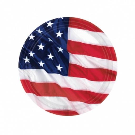 USA Flying Colours Paper Plates 17.7cm 8ct