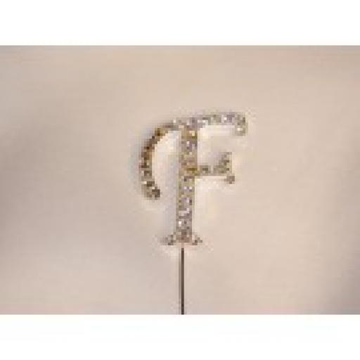 Diamante Letter F Cake Topper Decoration