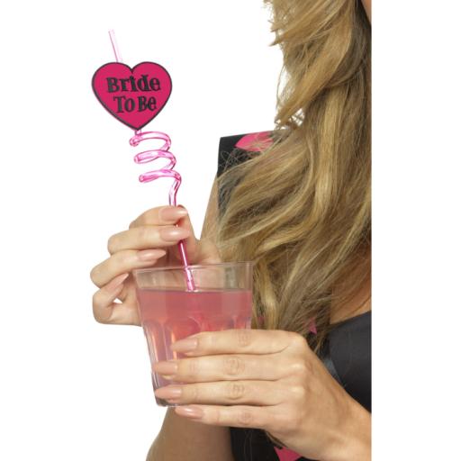 Bride to Be Drinking Straw Pink