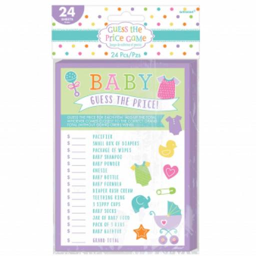 Baby Shower Guess the Price Game 24 sheets